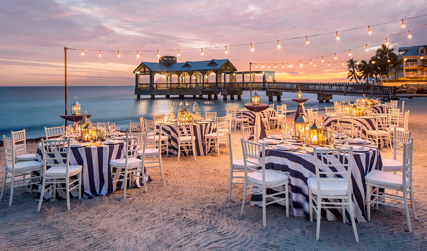 Beachfront dining in Key West.